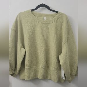 Lululemon Textured Crewneck Pullover in Sage Green